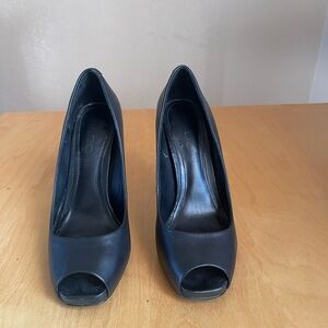 Aldo Black Peep Toe Heels